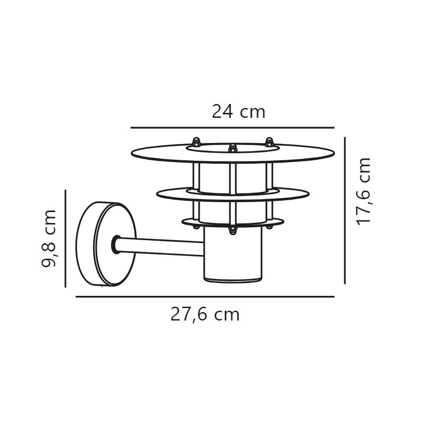 Nordlux - Spoljašnja zidna lampa BASTIA 1xE14/12W/230V IP54 crno