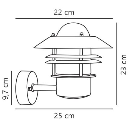 Nordlux - Spoljašnja zidna lampa BLOKHUS 1xE27/60W/230V IP54 bakrena