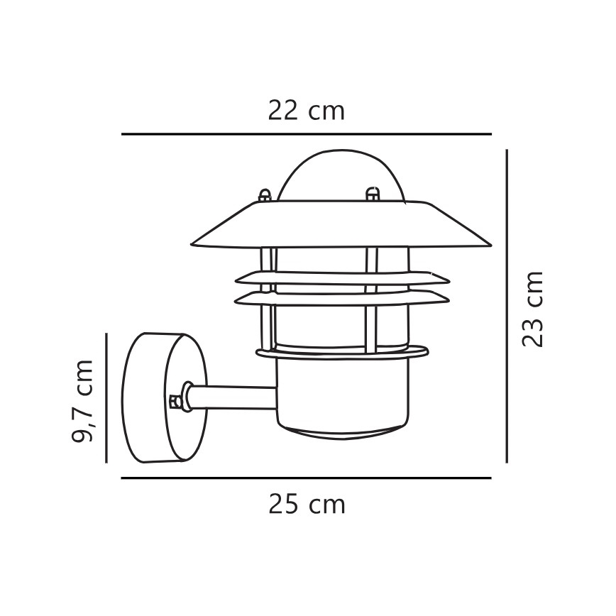 Nordlux - Spoljašnja zidna lampa BLOKHUS 1xE27/60W/230V IP54 bakrena