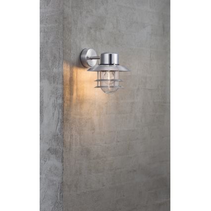 Nordlux - Spoljašnja zidna lampa BLOKHUS 1xE27/60W/230V IP54 srebrno