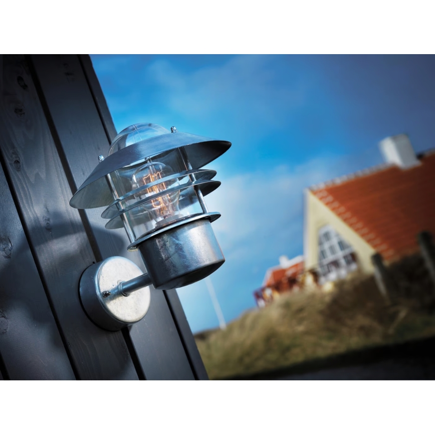 Nordlux - Spoljašnja zidna lampa BLOKHUS 1xE27/60W/230V IP54 srebrno