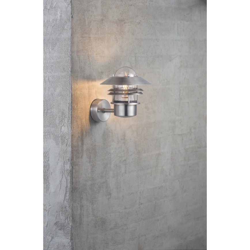 Nordlux - Spoljašnja zidna lampa BLOKHUS 1xE27/60W/230V IP54 srebrno