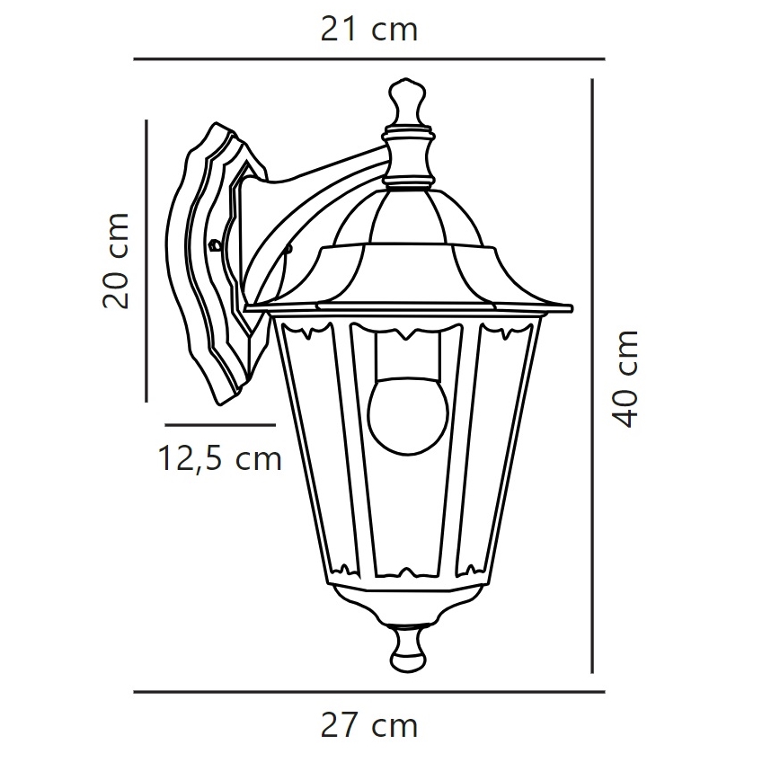 Nordlux - Spoljašnja zidna lampa CARDIFF 1xE27/60W/230V IP44