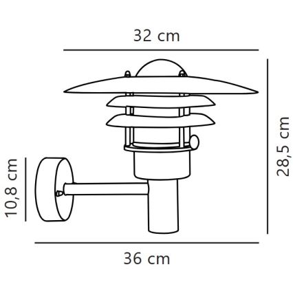 Nordlux - Spoljašnja zidna lampa LONSTRUP 1xE27/60W/230V IP44 srebrno