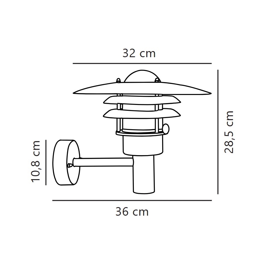 Nordlux - Spoljašnja zidna lampa LONSTRUP 1xE27/60W/230V IP44 srebrno