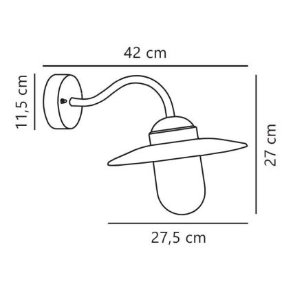Nordlux - Spoljašnja zidna lampa LUXEMBOURG 1xE27/60W/230V IP54 braon/patina