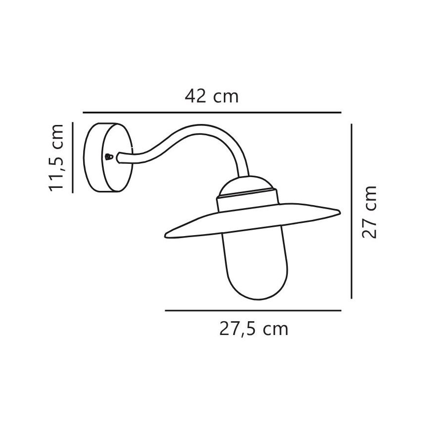 Nordlux - Spoljašnja zidna lampa LUXEMBOURG 1xE27/60W/230V IP54 braon/patina