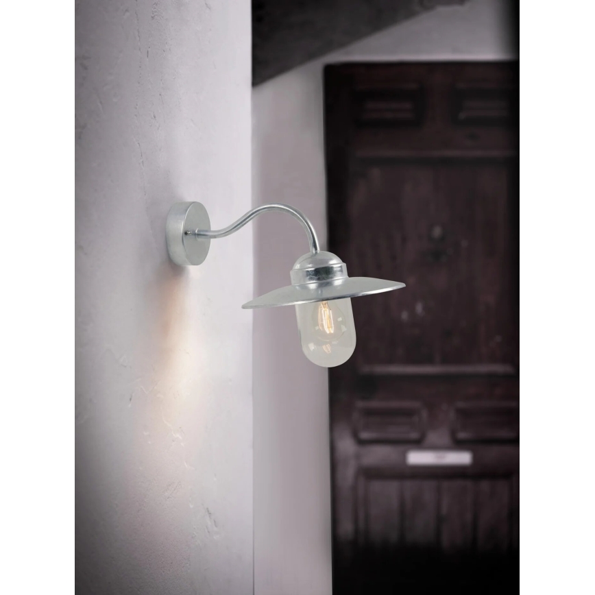 Nordlux - Spoljašnja zidna lampa LUXEMBOURG 1xE27/60W/230V IP54 srebrno
