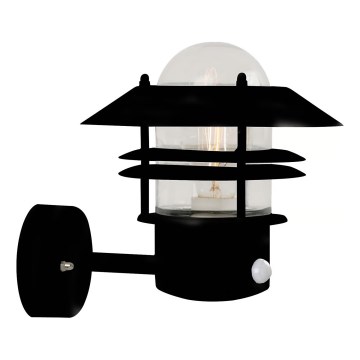Nordlux - Spoljašnja zidna lampa sa senzorom BLOKHUS 1xE27/60W/230V IP54 crno