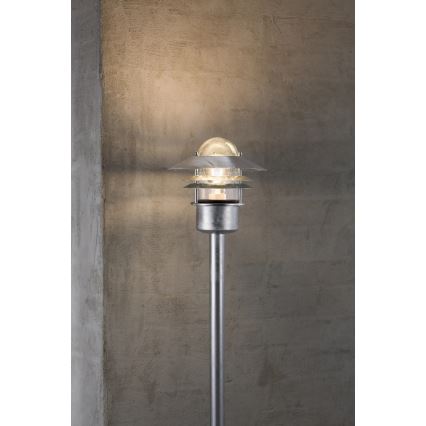 Nordlux - Spoljna lampa BLOKHUS 1xE27/60W/230V IP54 srebrna 92 cm