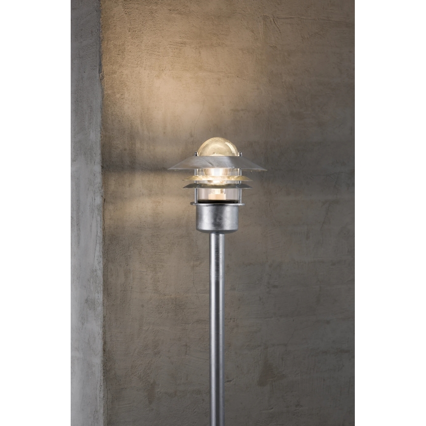Nordlux - Spoljna lampa BLOKHUS 1xE27/60W/230V IP54 srebrna 92 cm