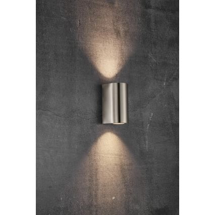 Nordlux - Spoljna zidna lampa CANTO 2xGU10/28W/230V IP44 nerđajući čelik