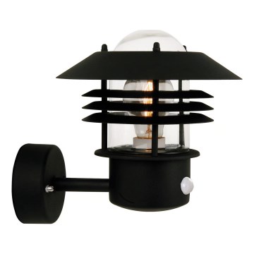 Nordlux - Spoljna zidna lampa sa senzorom VEJERS 1xE27/60W/230V IP54 srebrna