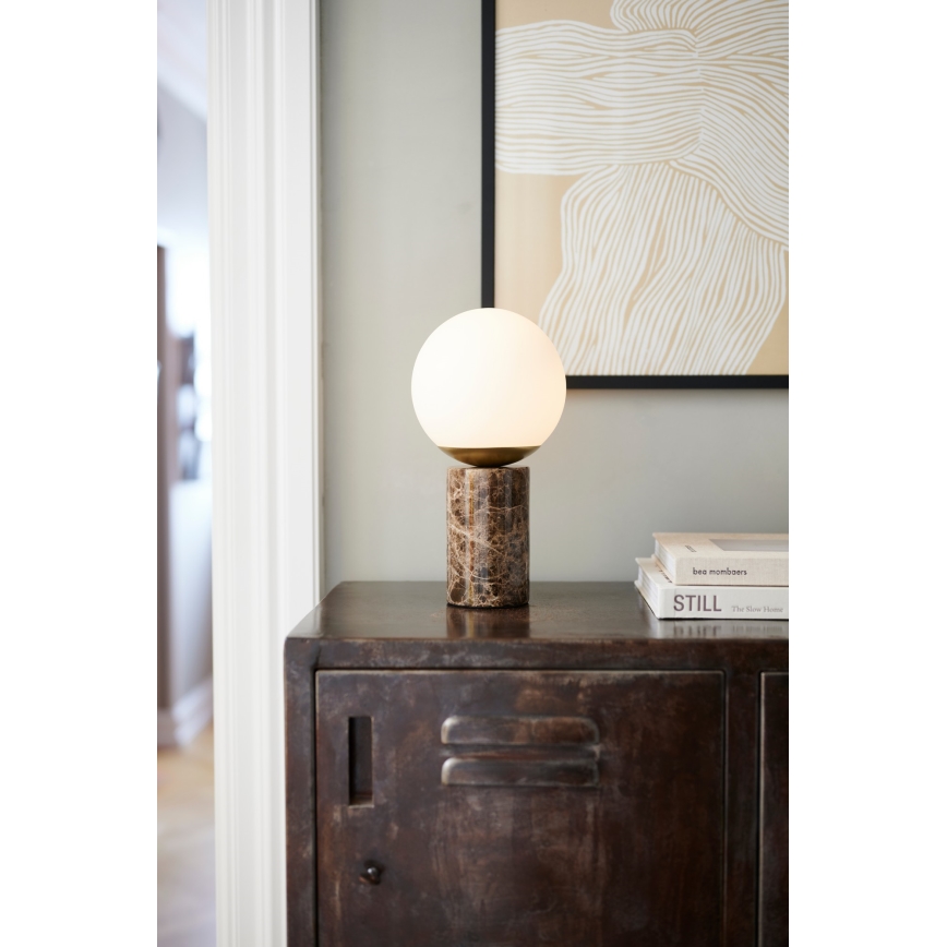 Nordlux - Stona lampa LILLY 1xE14/25W/230V mermer/braon