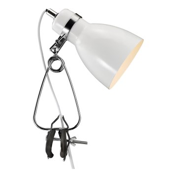 Nordlux - Stona lampa sa štipaljkom CYCLONE 1xE14/15W/230V bela