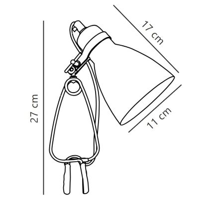 Nordlux - Stona lampa sa štipaljkom CYCLONE 1xE14/15W/230V bela