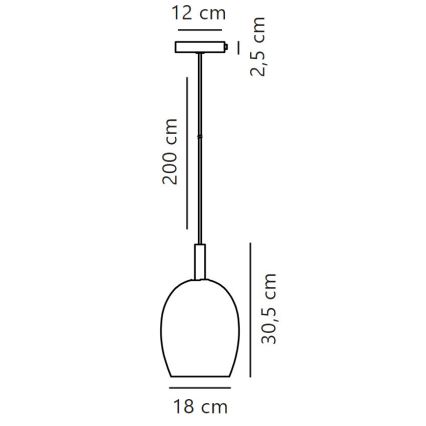 Nordlux - Viseći luster UMA na sajli 1xE27/40W/230V