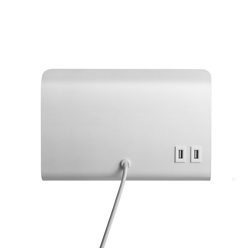 Nordlux - Zidna reflektorska lampa sa policom i USB ROOMI 1xGU10/8W/230V bela
