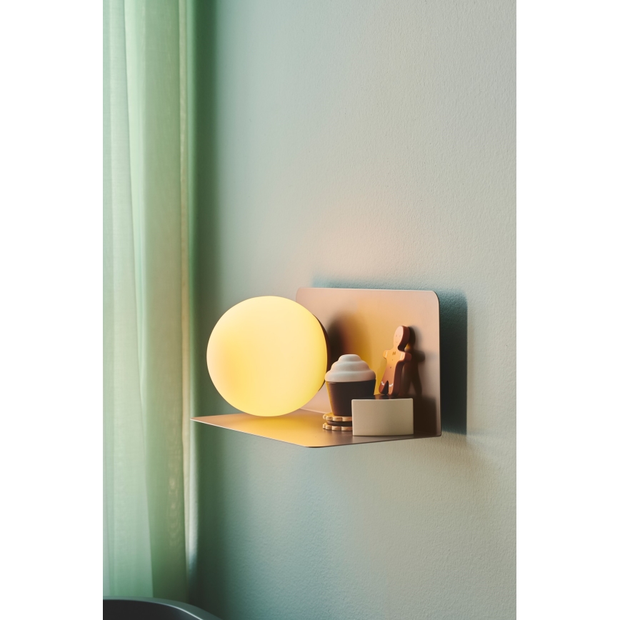 Nordlux - Zidna lampa sa policom LILIBETH 1xE14/25W/230V braon