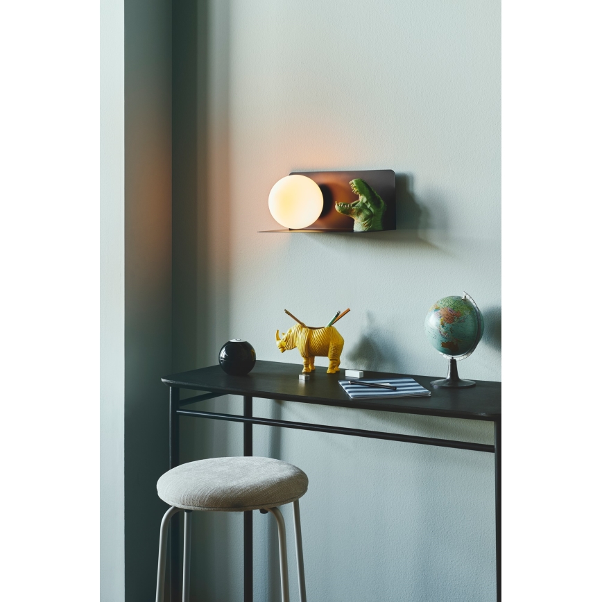 Nordlux - Zidna lampa sa policom LILIBETH 1xE14/25W/230V crno