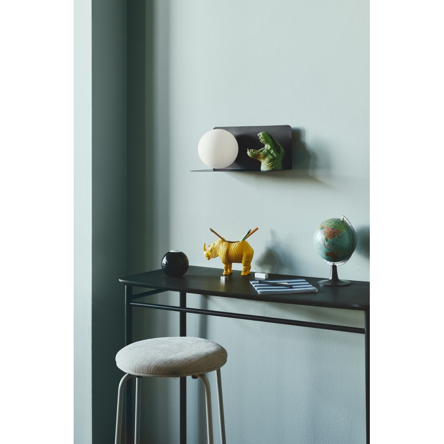 Nordlux - Zidna lampa sa policom LILIBETH 1xE14/25W/230V crno