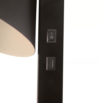 Nordlux - Zidna lampa sa USB WILMER 1xE14/40W/230V crna