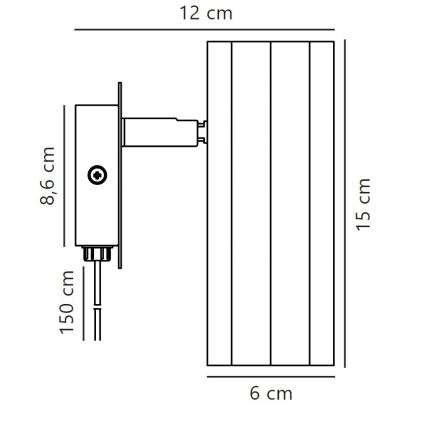 Nordlux - Zidna reflektorska lampa ALANIS 1xGU10/15W/230V crno