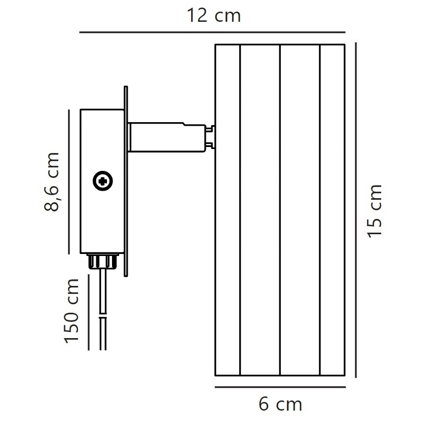 Nordlux - Zidna reflektorska lampa ALANIS 1xGU10/15W/230V crno