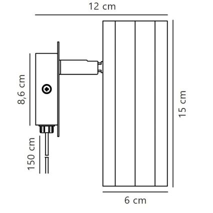 Nordlux - Zidna reflektorska lampa ALANIS 1xGU10/15W/230V zlatna