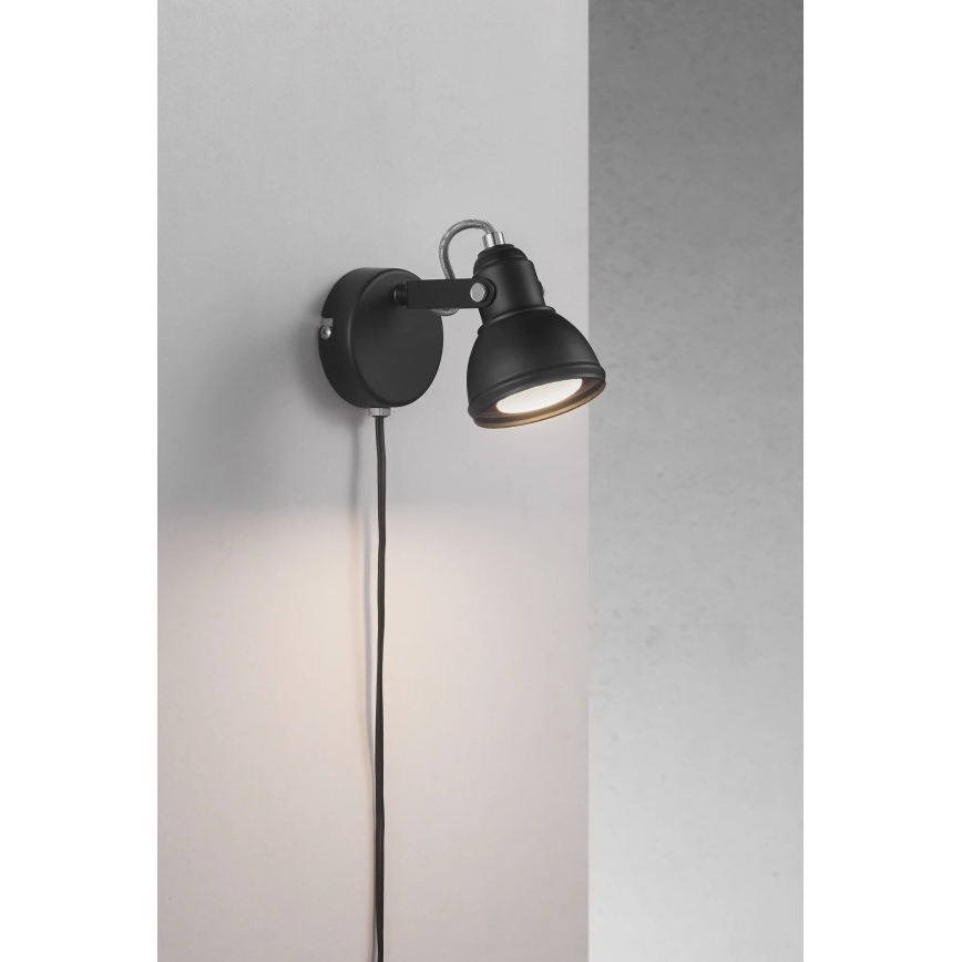 Nordlux - Zidna reflektorska lampa ASLAK 1xGU10/35W/230V crno