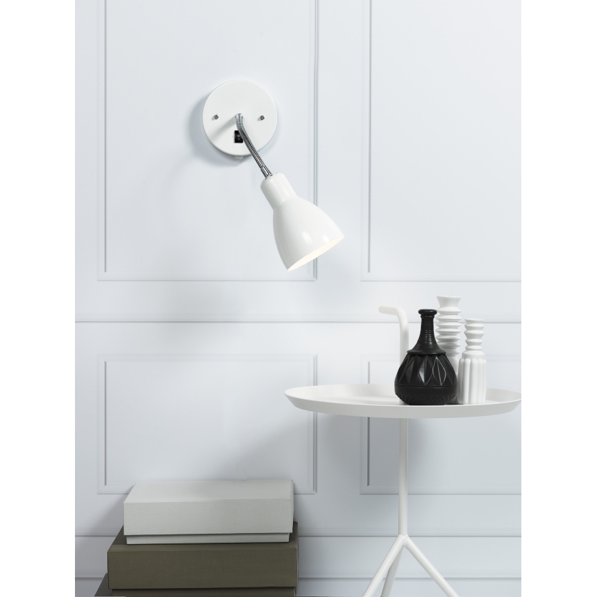 Nordlux - Zidna fleksibilna reflektorska lampa CYCLONE 1xE14/15W/230V bela