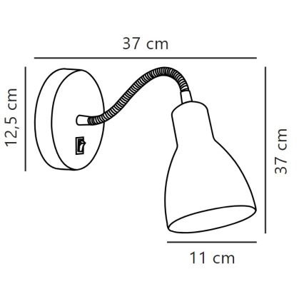 Nordlux - Zidna fleksibilna reflektorska lampa CYCLONE 1xE14/15W/230V bela
