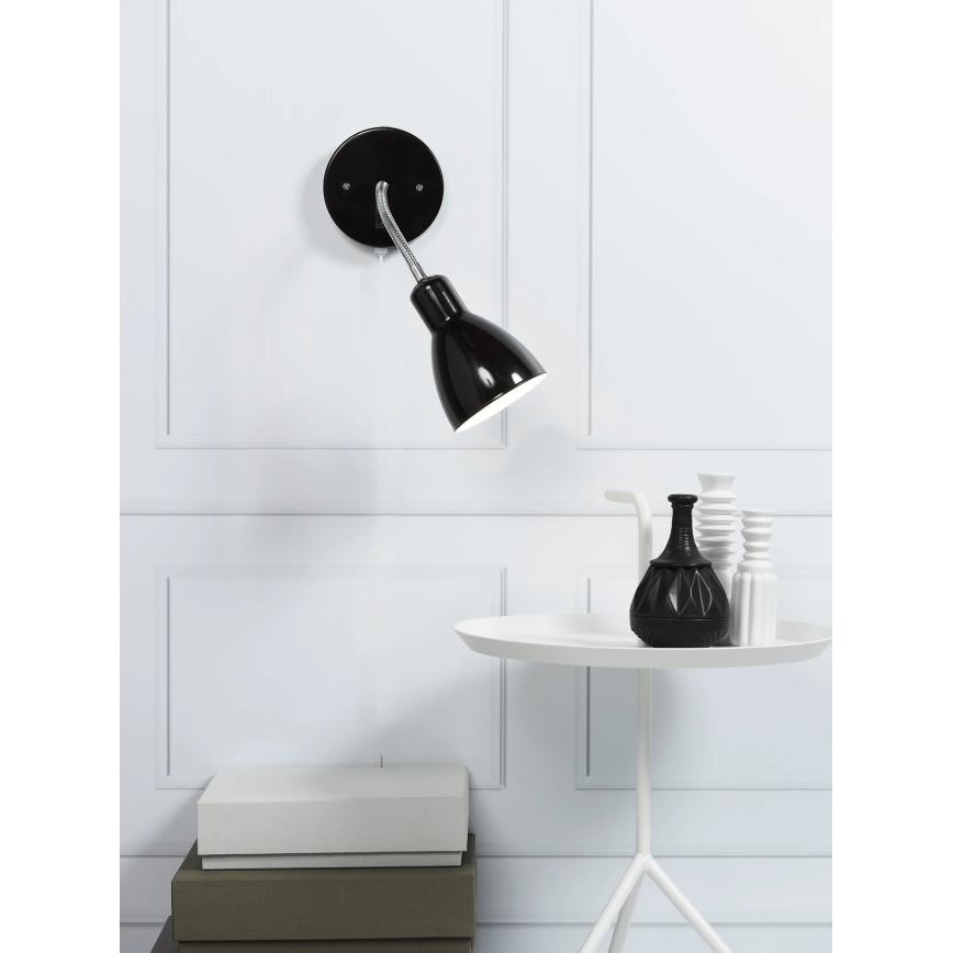 Nordlux - Zidna fleksibilna reflektorska lampa CYCLONE 1xE14/15W/230V crno