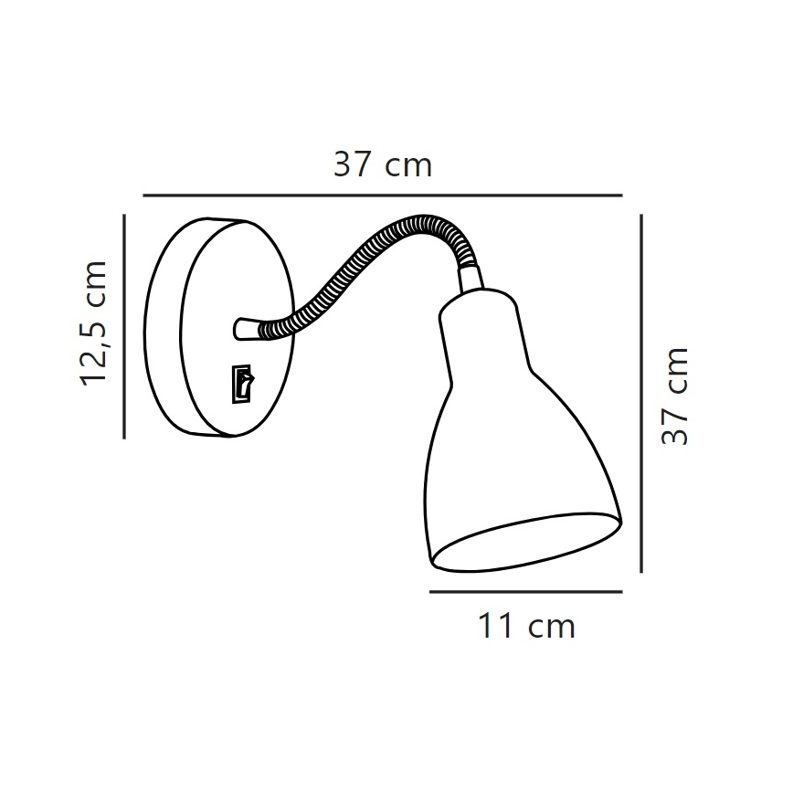 Nordlux - Zidna fleksibilna reflektorska lampa CYCLONE 1xE14/15W/230V crno
