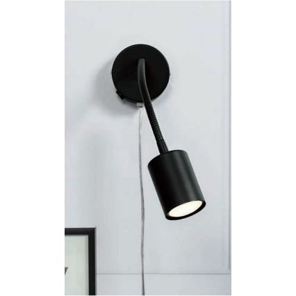 Nordlux - Zidna fleksibilna reflektorska lampa EXPLORE 1xGU10/7W/230V crno