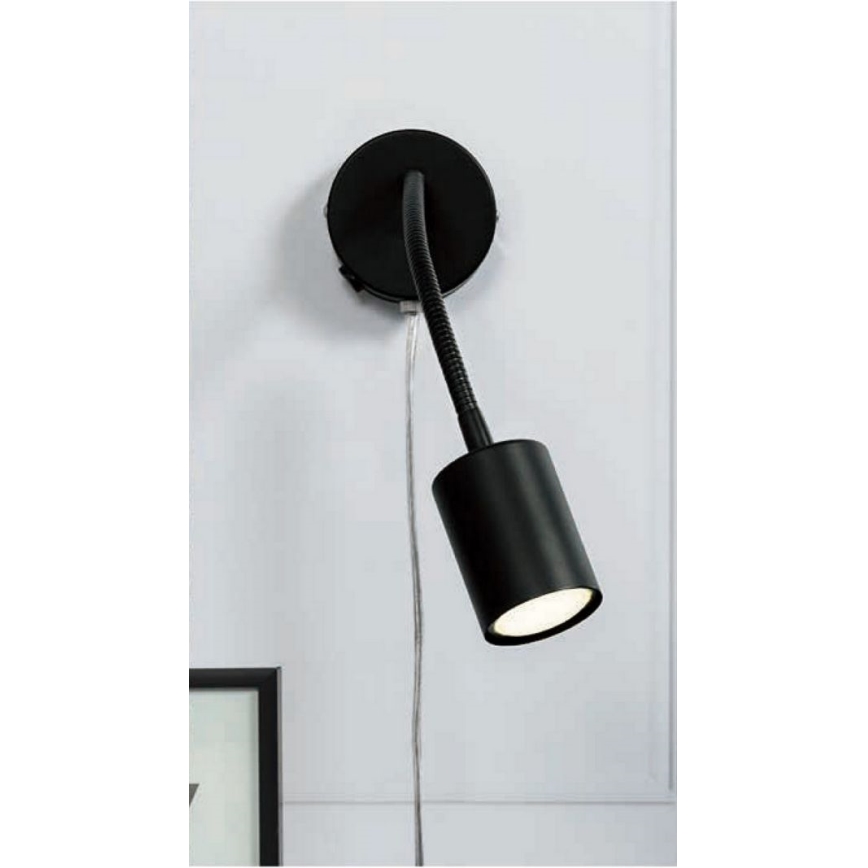 Nordlux - Zidna fleksibilna reflektorska lampa EXPLORE 1xGU10/7W/230V crno
