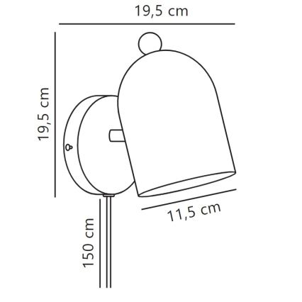 Nordlux - Zidna reflektorska lampa GASTON 1xE27/15W/230V plava