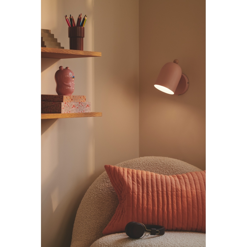 Nordlux - Zidna reflektorska lampa GASTON 1xE27/15W/230V roze