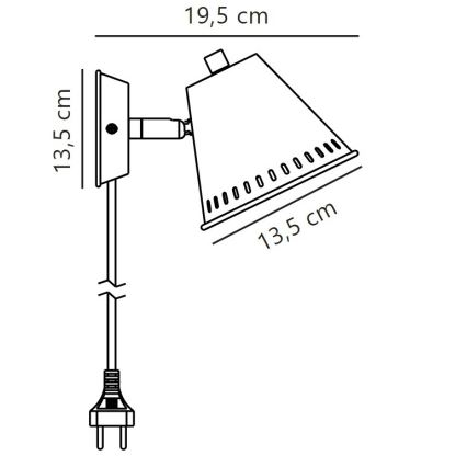 Nordlux - Zidna reflektorska lampa PINE 1xGU10/15W/230V