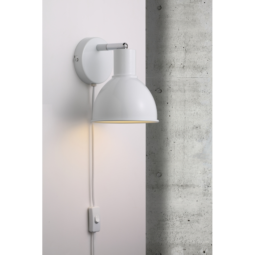 Nordlux - Zidna reflektorska lampa POP 1xE27/18W/230V bela