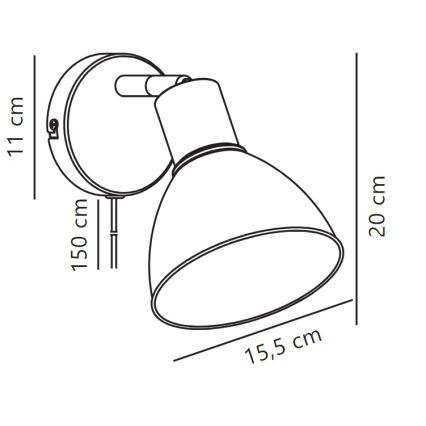Nordlux - Zidna reflektorska lampa POP 1xE27/18W/230V bela