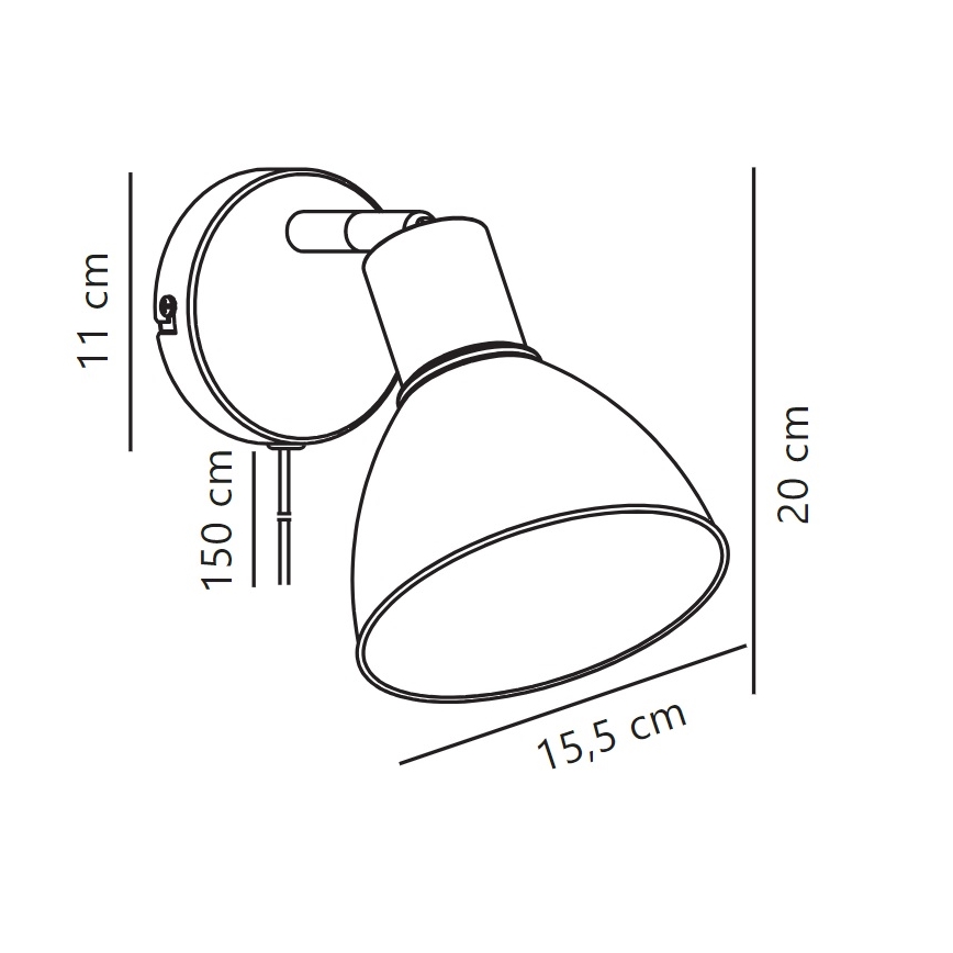 Nordlux - Zidna reflektorska lampa POP 1xE27/18W/230V bela