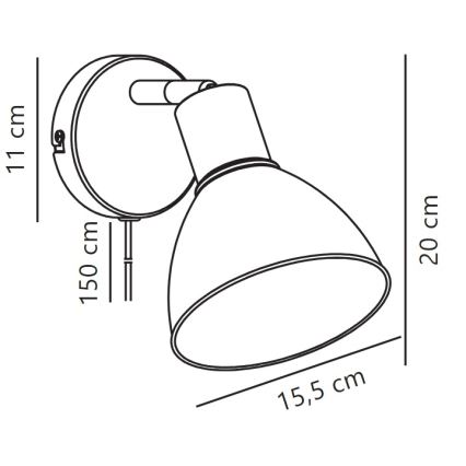 Nordlux - Zidna reflektorska lampa POP 1xE27/18W/230V bež