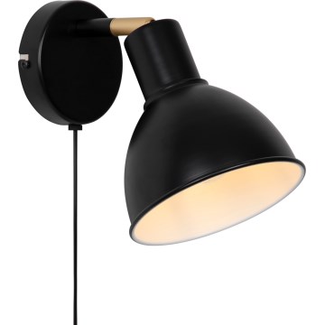 Nordlux - Zidna reflektorska lampa POP 1xE27/18W/230V crno/zlatna