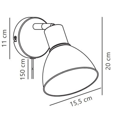 Nordlux - Zidna reflektorska lampa POP 1xE27/18W/230V crno/zlatna