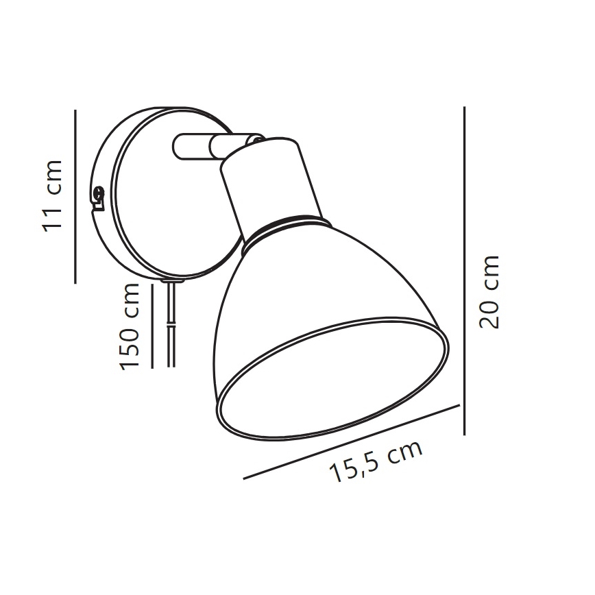 Nordlux - Zidna reflektorska lampa POP 1xE27/18W/230V crno/zlatna