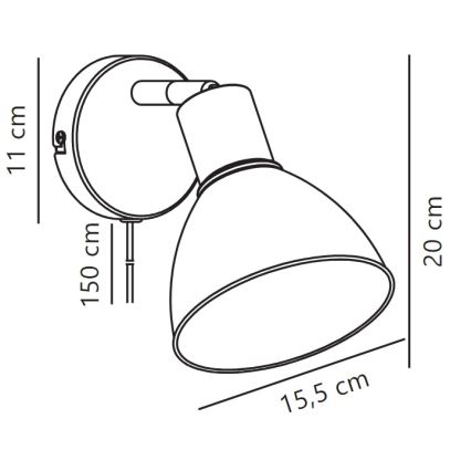 Nordlux - Zidna reflektorska lampa POP 1xE27/18W/230V menta