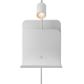 Nordlux - Zidna reflektorska lampa sa policom i USB ROOMI 1xGU10/8W/230V bela