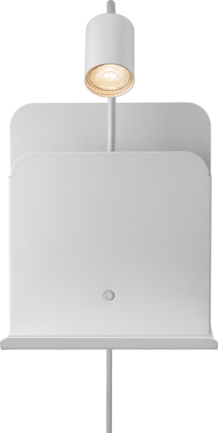 Nordlux - Zidna reflektorska lampa sa policom i USB ROOMI 1xGU10/8W/230V bela