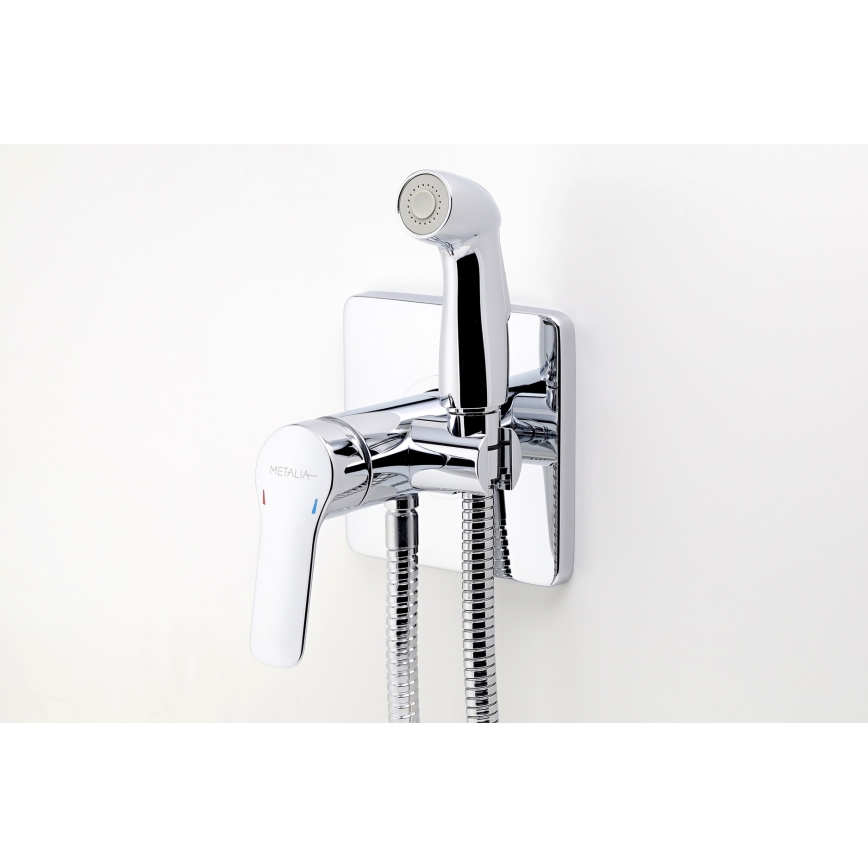 Novaservis - Baterija za bide sa tuš ručicom za podžbuknu ugradnju METALIA, sjajni hrom